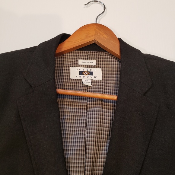 JOSEPH ABBOUD Wool Blend Elbow Patch Blazer,4X